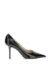 Jimmy Choo Patent Leather Pointed-toe Stiletto Pumps In Black