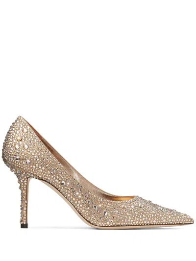 Jimmy Choo Love 85 Crystal-embellished Pumps In Beige