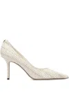 Jimmy Choo 85mm Love Snakeskin-effect Pointed-toe Pumps In Gray