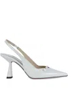 Jimmy Choo 85mm Pearl-embellished Slingback Pumps