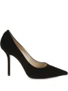 Jimmy Choo Womens Black Romy 100 Suede Courts 4.5