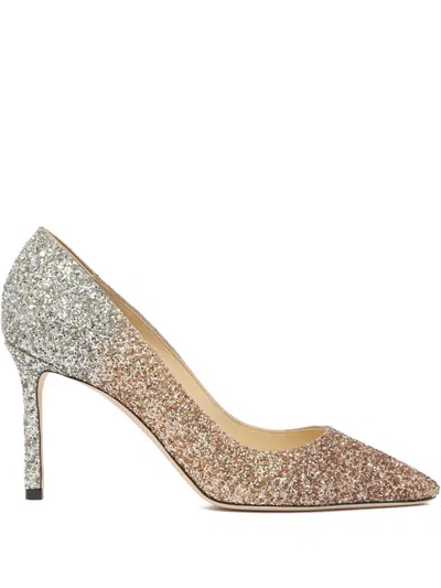 Jimmy Choo 85mm Romy Pumps In Gold