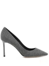 Jimmy Choo 85mm Romy Pumps In Grey