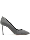 Jimmy Choo 85mm Romy Pumps In Grey