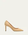 Jimmy Choo 85mm Romy Raffia Pointed-toe Pumps In Brown