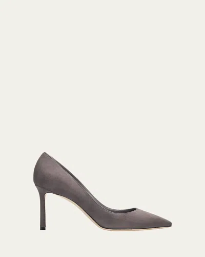 Jimmy Choo 85mm Romy Suede Pointed-toe Pumps In Black