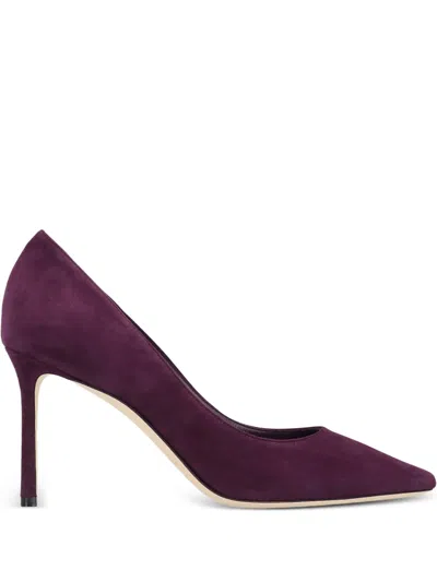Jimmy Choo Romy 85 Suede Pump In Purple