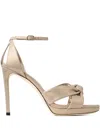 Jimmy Choo 85mm Rosie Knotted Ankle-strap Sandals