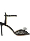 Jimmy Choo 85mm Sacora Crystal-detail Sandals In Black