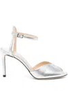 Jimmy Choo Sacaria Imitation Pearl Embellished Ankle Strap Sandal