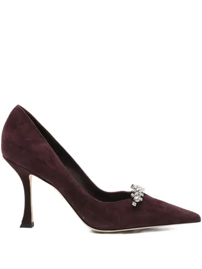 Jimmy Choo 90mm Belinda Pointed-toe Pumps In Red