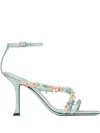 Jimmy Choo Blanche 90 Satin Heeled Sandals In White