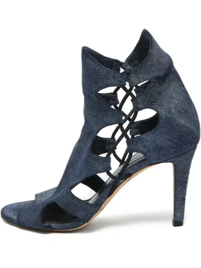 Pre-owned Jimmy Choo 90mm Denim Sandals
