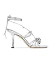 Jimmy Choo Jemma 90 Metallic Nappa Leather Sandals In White