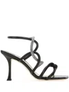 Jimmy Choo Lonnie Embellished Slingback Sandals In Black