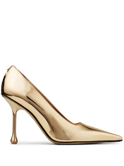 Jimmy Choo Ixia 80 Mirrored Leather Pumps In Gold
