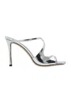 Jimmy Choo 95mm Anise Metallic Leather Mules In White