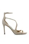 Jimmy Choo 95mm Azia Ankle-strap Heeled Sandals In Gold