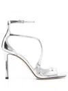 Jimmy Choo Lvr Exclusive 95mm Azia Leather Sandals In Silver