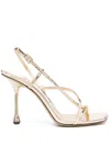 Jimmy Choo Etana Metallic-leather Sandals