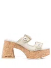Jimmy Choo 95mm Fayence Mules In Neutrals