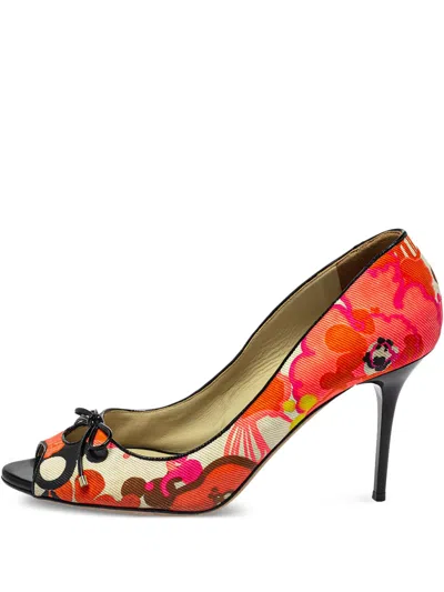 Pre-owned Jimmy Choo 95mm Floral-print Leather Pumps