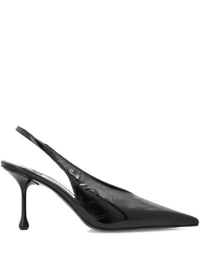 Jimmy Choo 95mm Isa Pointed Slingback Pumps In Black
