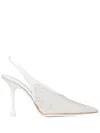 Jimmy Choo Isa 95 Leather Slingback Pumps In 白色