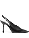 Jimmy Choo Leather Pointed Toe Sling Back Stiletto In Black