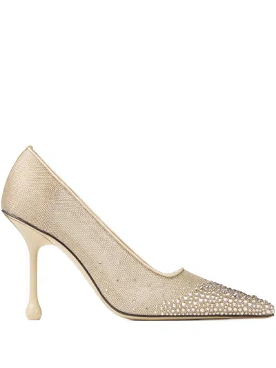 Jimmy Choo 95mm Ixia Crystal-embellished Mesh Pumps