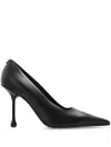 Jimmy Choo Ixia 80 Leather Dã©col In Black