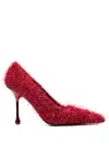 Jimmy Choo Ixia 80 Tinsel Pumps In Red