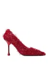 Jimmy Choo Ixia 80 Tinsel Pumps In Red