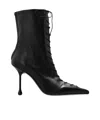 Jimmy Choo Scarlett 95 Leather Lace-up Boots In Black