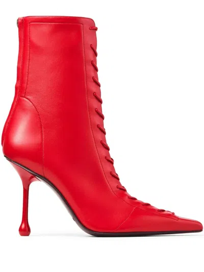 Jimmy Choo 95mm Scarlett Boots In Rot