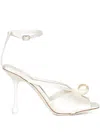 Jimmy Choo 95mm Siva Pearl-embellished Sandals In White