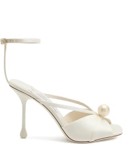 Jimmy Choo 95mm Siva Sandals In White