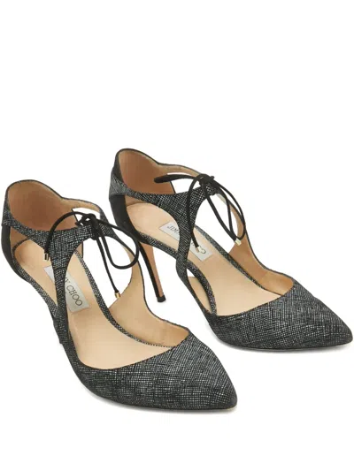 Pre-owned Jimmy Choo 95mm Vanessa Lace-detail Pumps