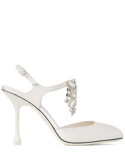 Jimmy Choo 95mm Verity Pumps In White