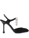 Jimmy Choo Verity 95 Embellished Satin Pumps In Schwarz
