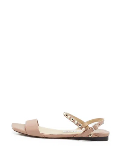 Pre-owned Jimmy Choo Aadra Ankle-strap Flat Sandals In 中性色