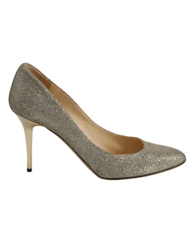 Jimmy Choo Abel Pointed Toe Pumps In Gold Leather