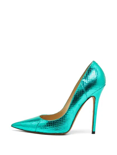 Pre-owned Jimmy Choo Abel Pointed-toe Heeled Pumps In Green