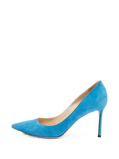 Pre-owned Jimmy Choo Abel Suede Heeled Pumps In Blue