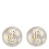 Jimmy Choo Pearl Lobo Earrings Gold-tone Hardware In Metallic