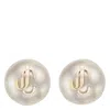 Jimmy Choo Pearl Lobo Earrings Gold-tone Hardware In White