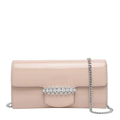 Jimmy Choo Women Bing Chain Wallet In Pink