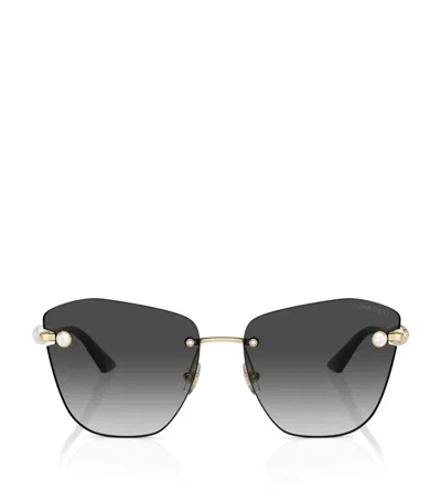 Jimmy Choo Womens Gold Jc4004hb Butterfly-frame Metal Sunglasses
