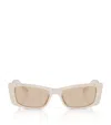 Jimmy Choo Embellished Acetate Butterfly Sunglasses In White