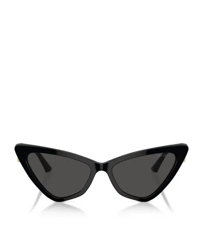 Jimmy Choo Jc Logo Acetate Cat-eye Sunglasses In Black